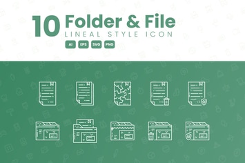 10 Folder & File Detailed Icon Collection