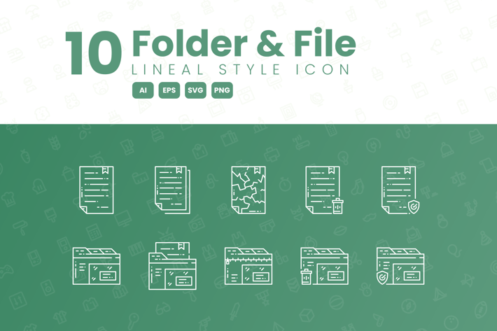 10 Folder & File Detailed Icon Collection