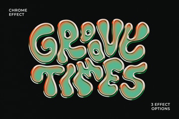 Groovy Chrome Text & Logo Effect