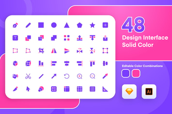 Design Interface Solid Color Icon Set