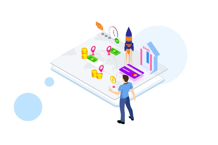 Internation Payments by Finance Isometric - FV	