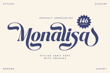Monalisa - Serif Font with Butterfly Swash