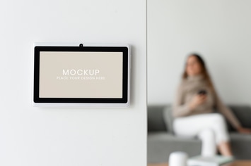 Home Automation Panel Monitor Mockup on a Wall