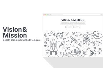 Vision and Mission Doodle Background Template
