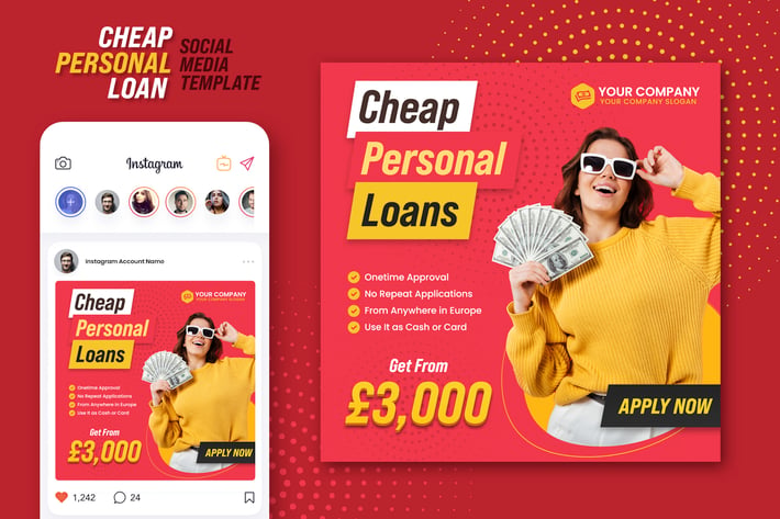 Cheap Personal Loans Instagram Banner