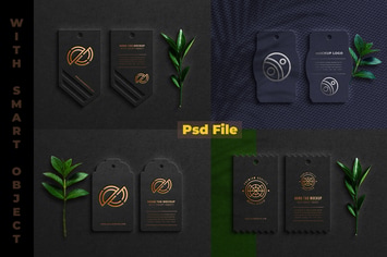 4 Premium Hang Tag Mockup
