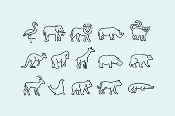 15 Zoo Animal Icons