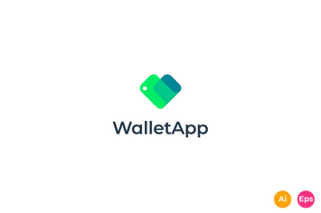 Wallet App - Donation, Care, Fund Logo template