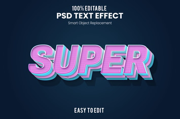 Super - Playful 3D PSD Text Effect