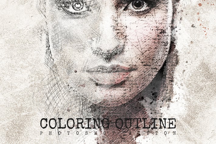 Coloring Outline Photoshop Action