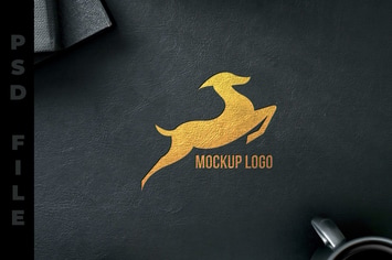 Gold Logo Template in Leather