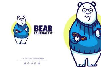 Bear Cartoon Character Logo