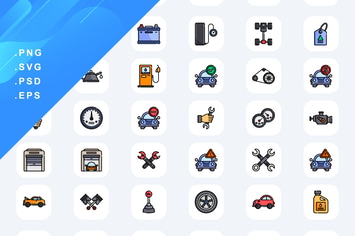 Car Garage Icons