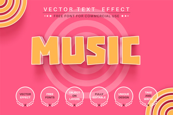Pink music - editable text effect, font style