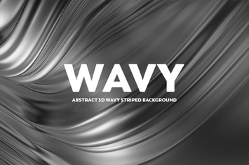 Abstract 3D Wavy Striped Backgrounds - B/W