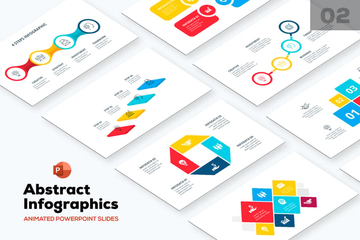 Animated Abstract PowerPoint Infographics. Set 02