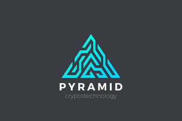 Logo Pyramid Triangle Technology Blockchain sign