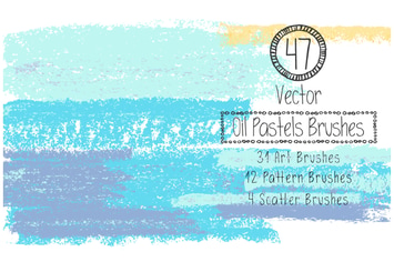 Vector Oil Pastels Brushes