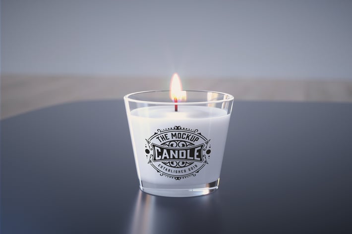 Glass  Candle Mockup