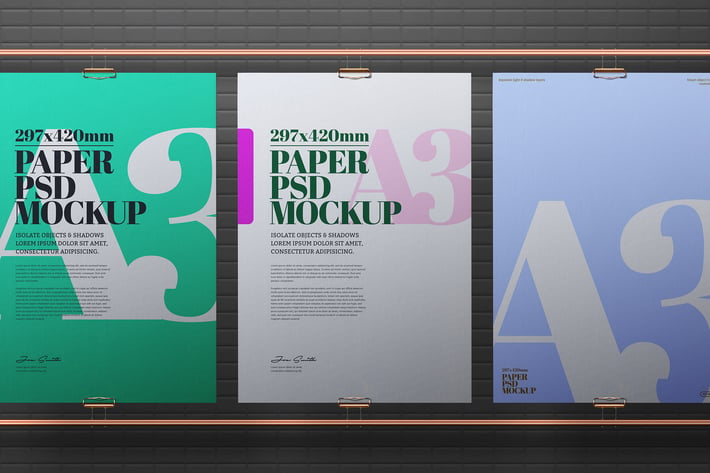 A3 Flyer Poster Mockup Copper Pipe