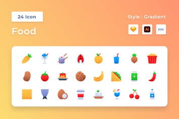 Food Gradient Icon Set