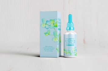 Plastic Dropper Bottle/ Paper Box Mockup