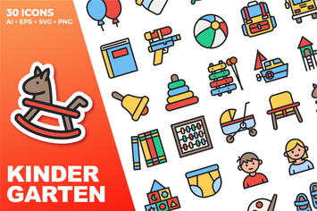 Kindergarten Color Icons