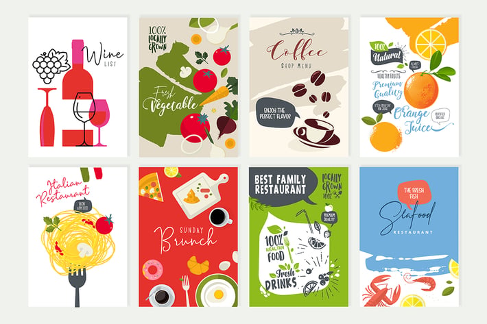 Set of menu and brochure design templates