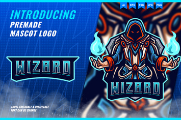 Fire Wizard - Mascot Esport Logo Template