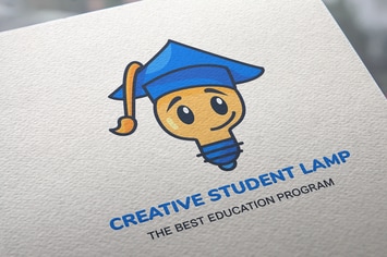 Creative Student Lamp Logo Template