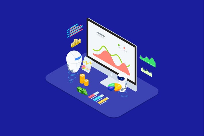 Analysis in Financial with AI Isometric - T2