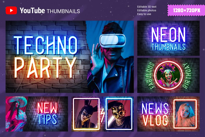 Neon Youtube Thumbnails