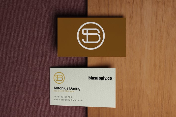 YDM Realistic Brown Business Card Mockup