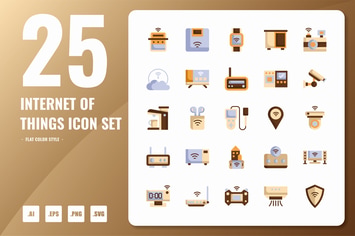 Internet Of Thing Flat Icons