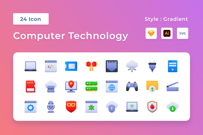 Computer Technology Gradient Icon