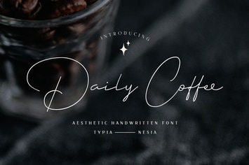 Daily Coffee - Aesthetic Handwritten Signature