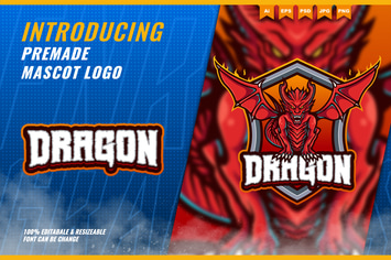 Red Dragon - Mascot Esport Logo Template