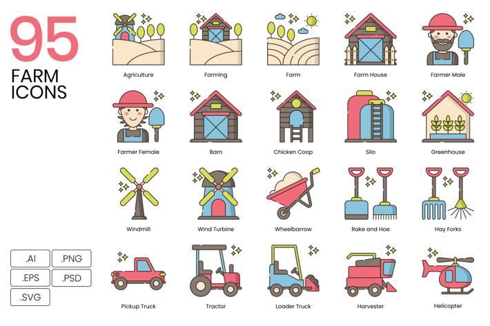 95 Farm Icons
