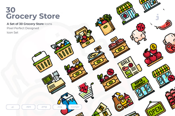 30 Grocery Store Icons