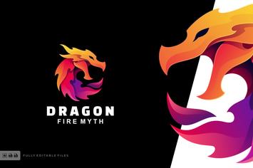 Dragon Gradient Colorful Logo