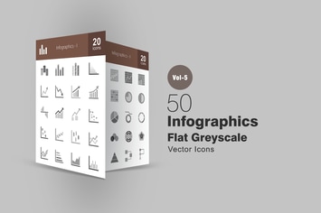 40 Infographics Greyscale Icons
