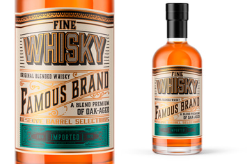 Vintage whiskey label layout