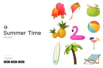 Summer time 3D object pack