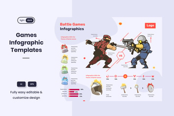 Cool Infographic Template for Esport & Online Game