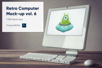 1 Retro Computer Mockup vol. 6