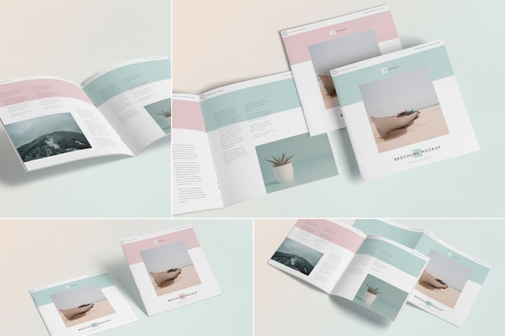 Square Brochure - Magazine Mock-Up