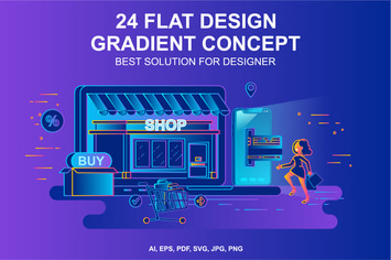 Gradient Flat Design Concepts