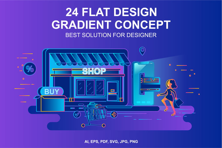 Gradient Flat Design Concepts