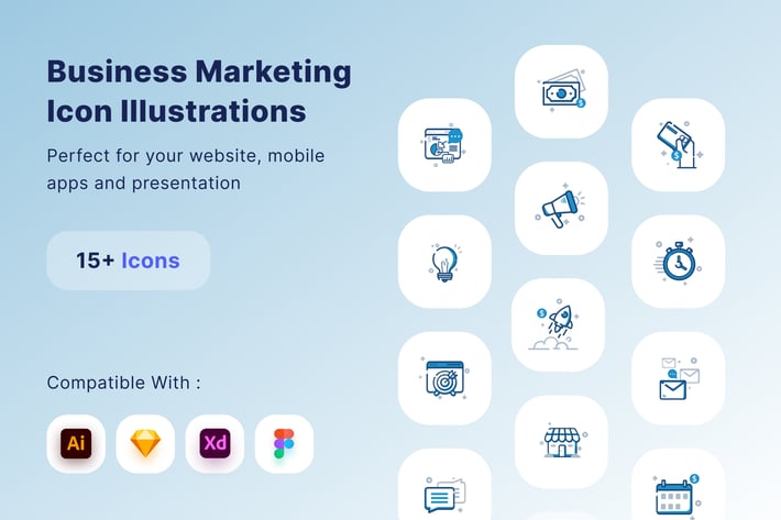 Business Marketing Icon Illustration
