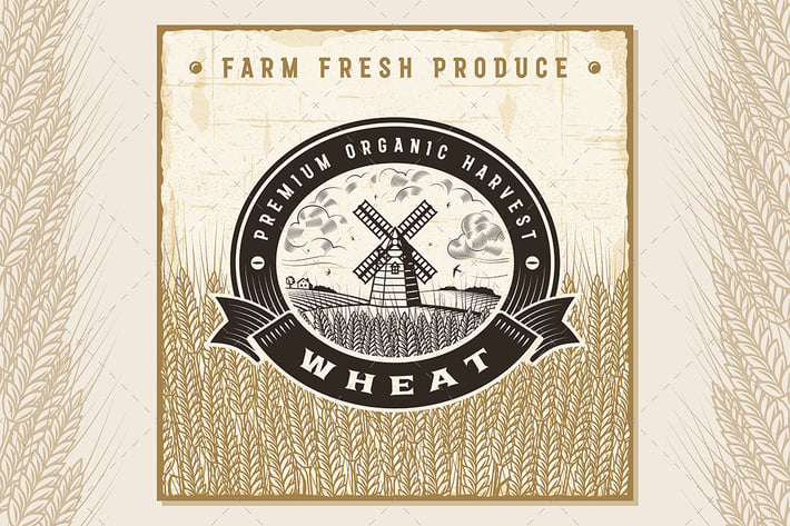 Vintage Wheat Harvest Label